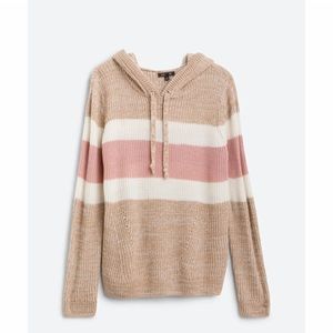 Lety and Me Colorblock Hooded Pullover Sweater